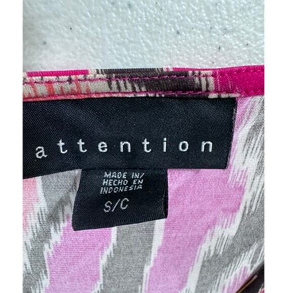 "ATTENTION" Y2K, BABYDOLL TOP, IKAT PATTERN,TIE BACK, V-NECK,90'S - Picture 4 of 10